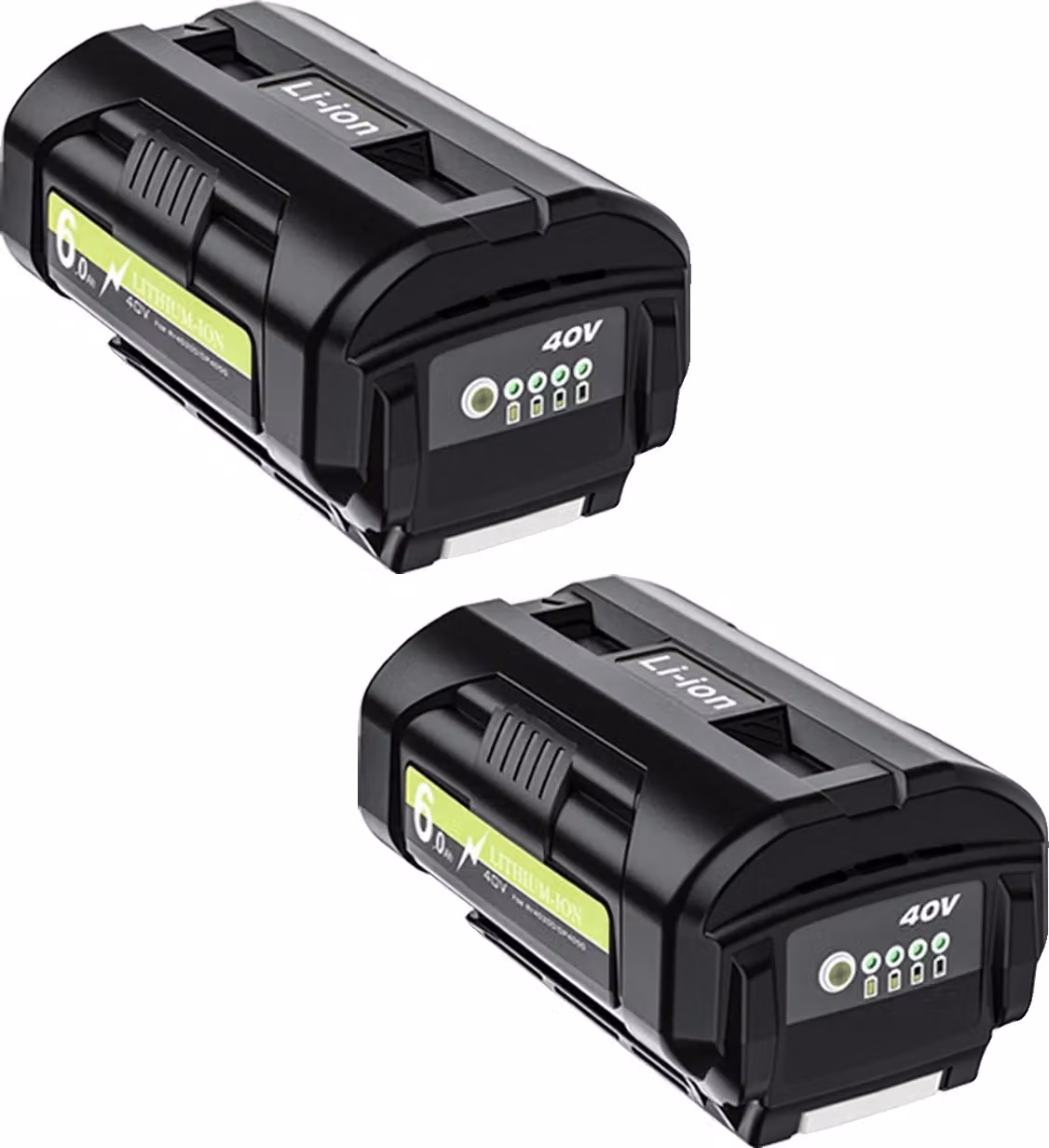 Batterie ricaricabili, capacità di 6000mAh, tensione di uscita 40V, compatibili con Ryobi, confezione da 2 batterie da 6.0Ah