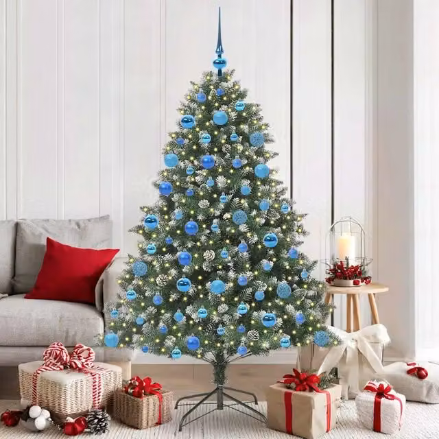 Albero di Natale artificiale verde vidaXL con luci LED bianco caldo, Altezza: 180 cm