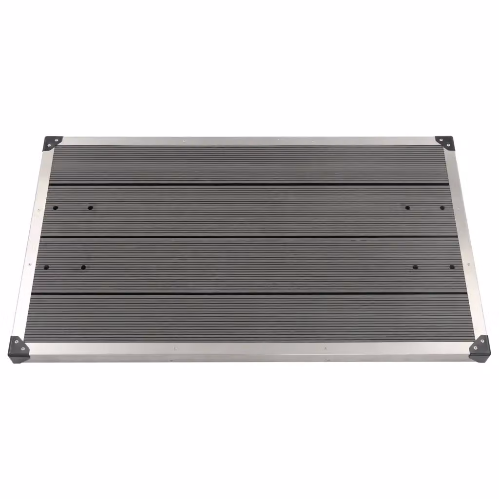Piatto doccia da esterni Videx in acciaio inox e WPC colore grigio L: 110 cm, P: 62 cm – 2