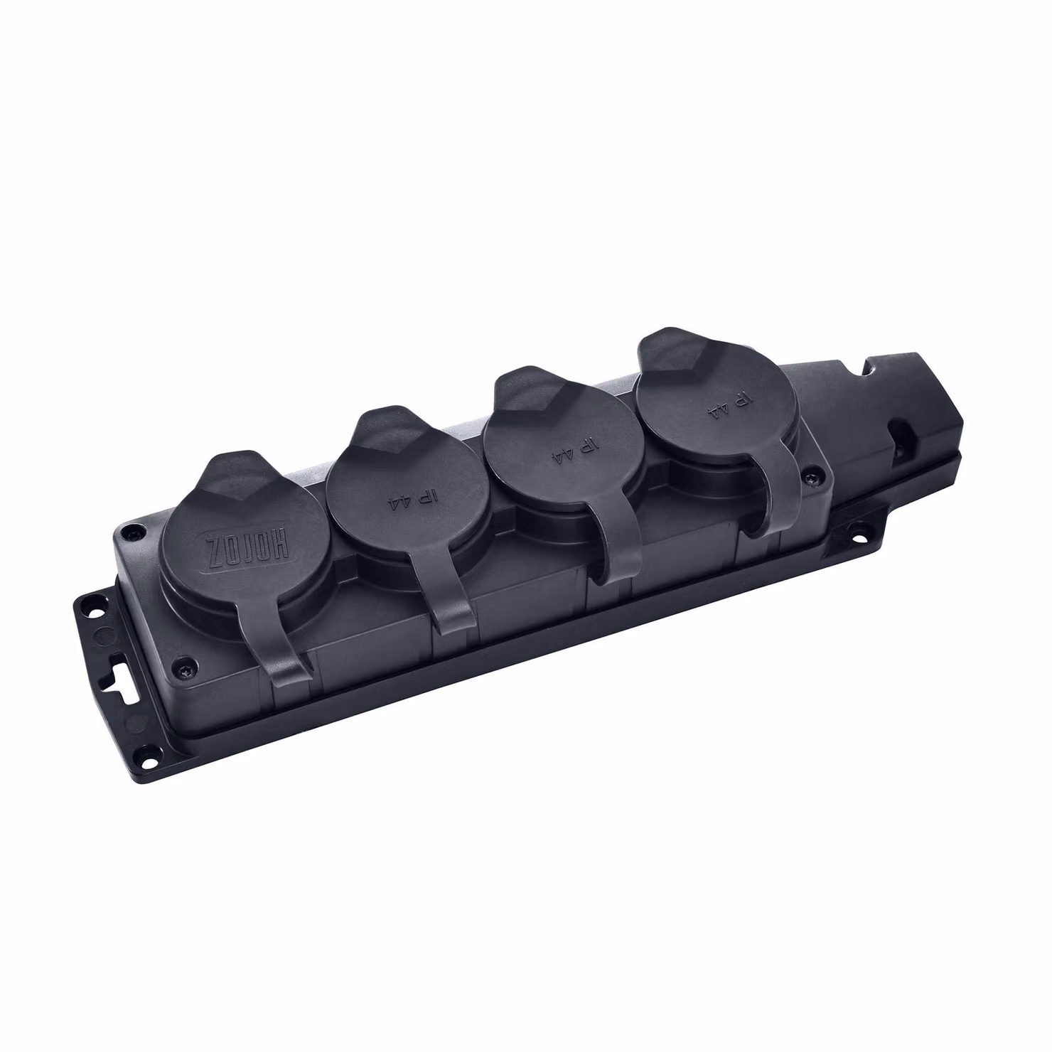 Base in gomma per contatto 4 prese IP44 nera HOROZ