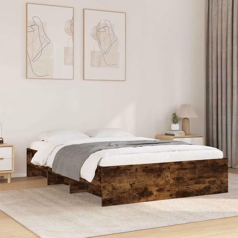 Giroletto vidaXL in legno con doghe fisse, colore rovere, L/P/H: 120 x 200 x 35 cm