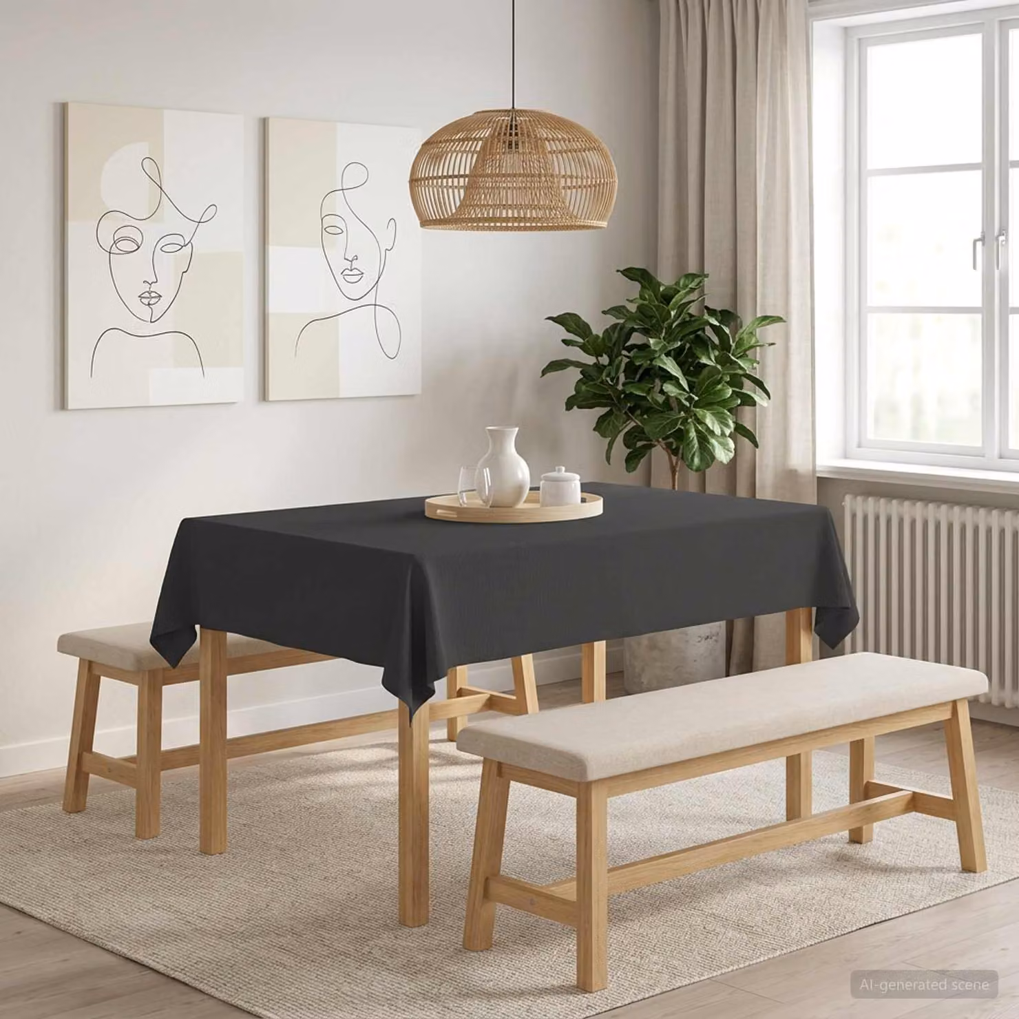 Tovaglia da Tavolo Rettangolare vidaXL Grigio Antracite, Lavabile in Lavatrice e Idrorepellente, L 110 cm x P 140 cm