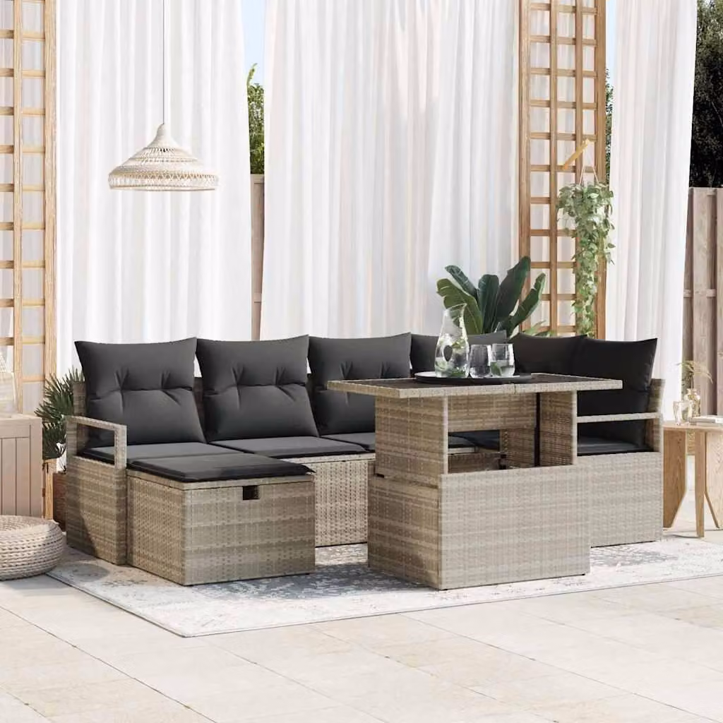 Maison Exclusive - Set da giardino composto da 11 pezzi, in rattan sintetico