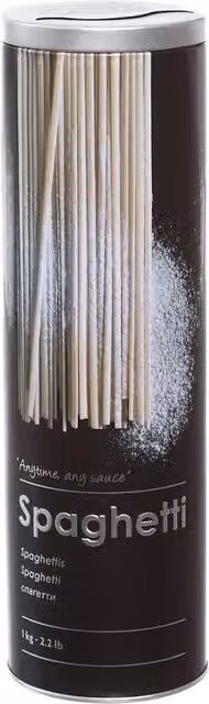 Scatola per spaghetti in metallo nera con chiusura ermetica