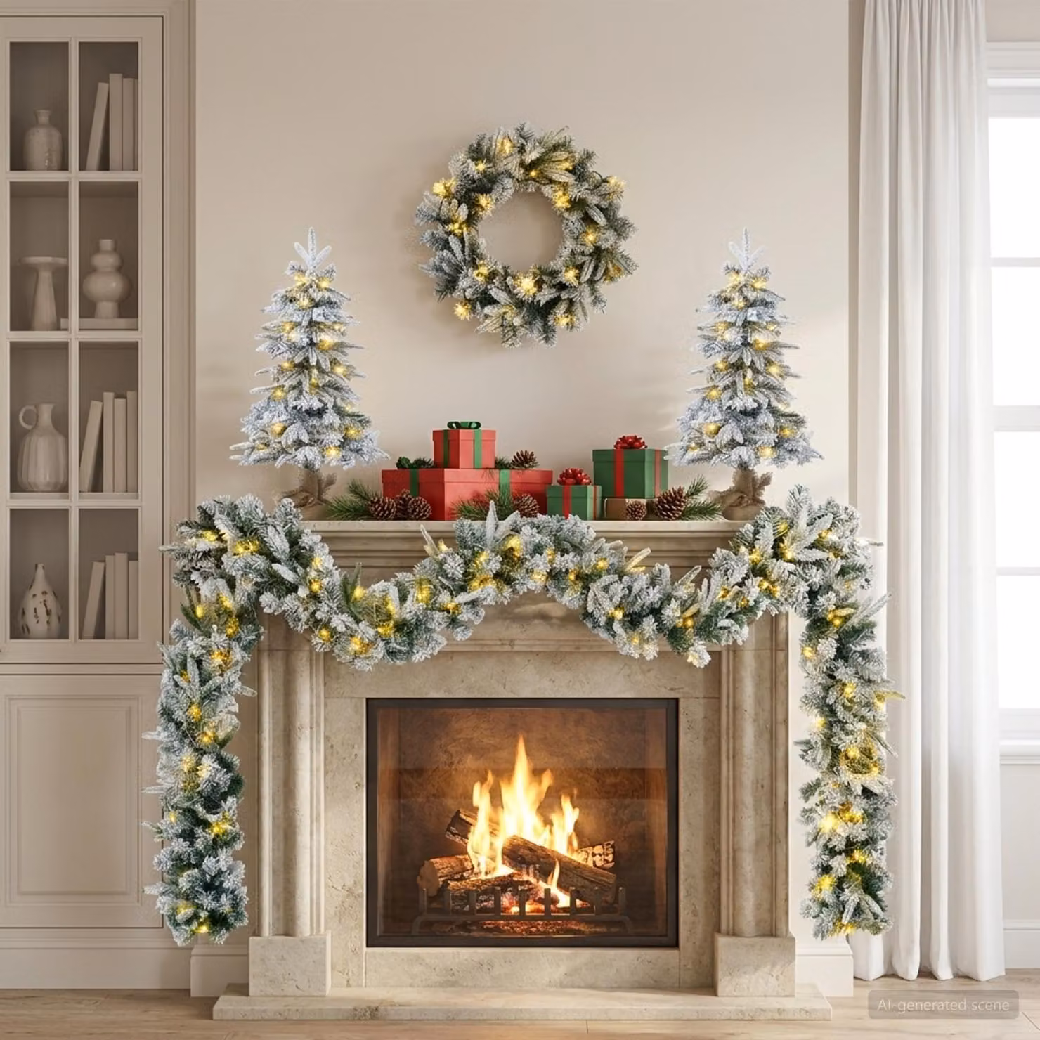 vidaXL Albero di Natale Mini 45 cm 125 LED Bianco caldo PVC e PE