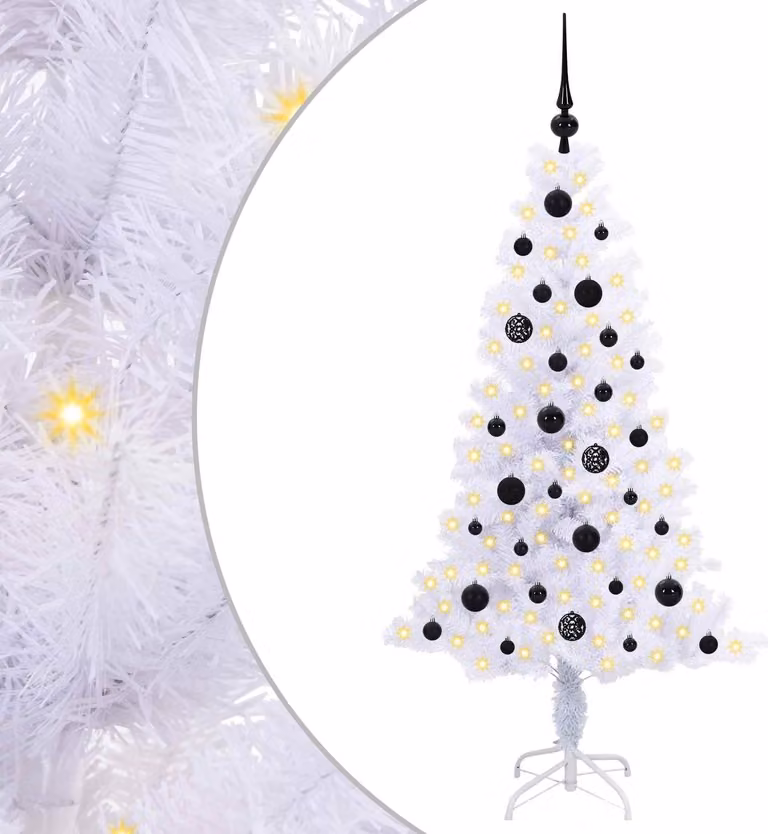 Albero di Natale artificiale Bianco 150 cm PVC e Acciaio