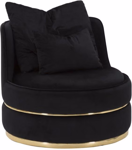 Poltrona Paris Space nero e gold – O 84 x H 72 cm