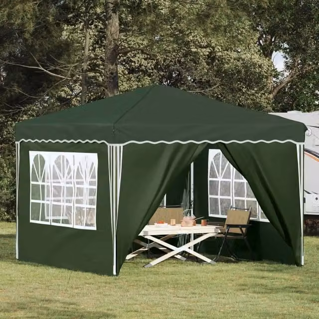 Gazebo pop-up per feste Design In, colore verde, L/P/H: 288 x 288 x 245 cm – 1