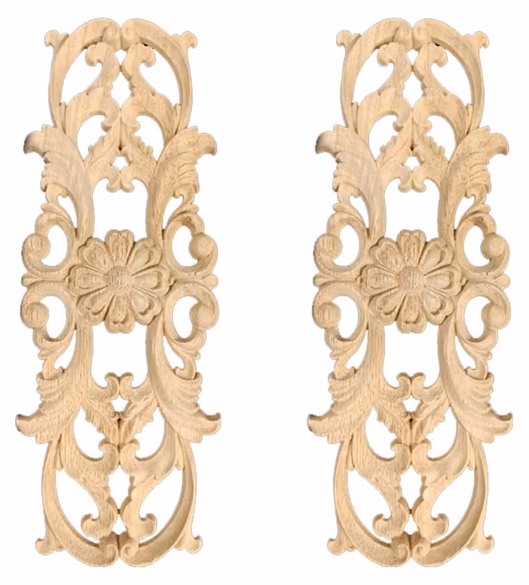 Decorazioni in legno per mobili vintage, confezione da 2 pezzi, dimensioni 22 x 8 cm