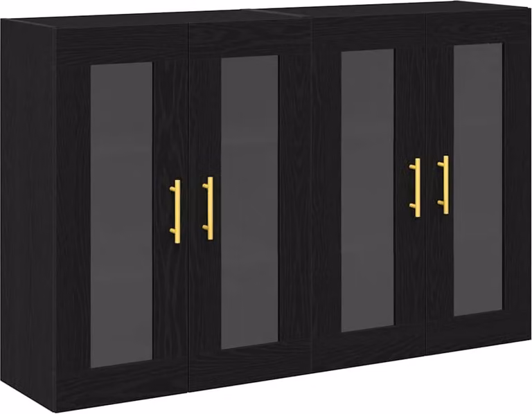 Armadi da Parete 2 pcs Rovere Nero 69,5 x 34 x 90 cm