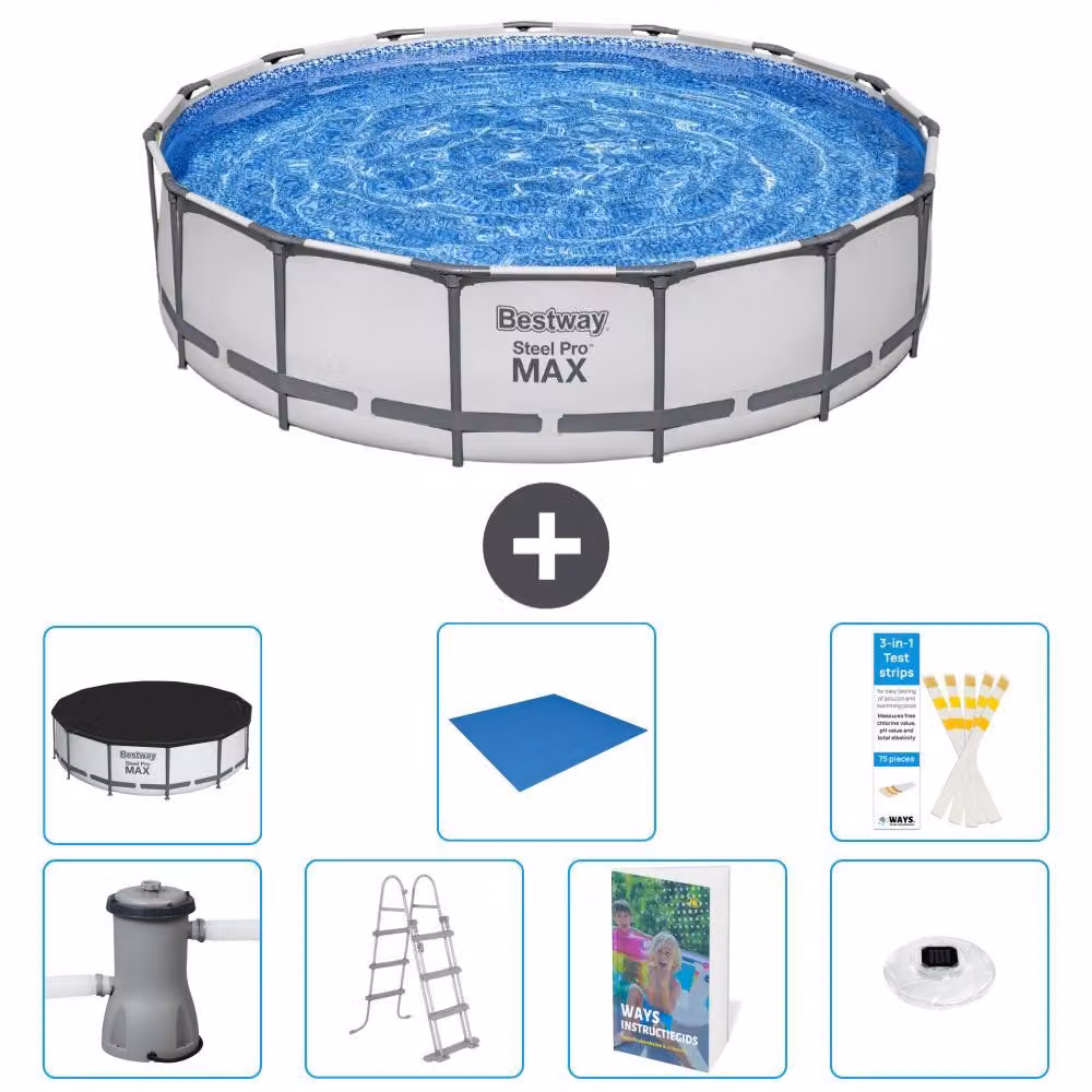 Piscina gonfiabile Bestway Steel Pro MAX, rotonda, 457x122 cm, composta da 6 parti, modello S596