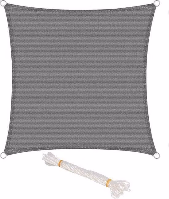 Telo ombreggiante rettangolare - HDPE con protezione UV - traspirante e resistente - durevole - moderno - adatto per esterni - grigio scuro - 2x3 m