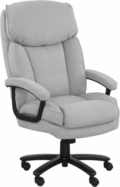 Sedia da ufficio ergonomica alta con altezza regolabile e funzione basculante in poliestere grigio chiaro