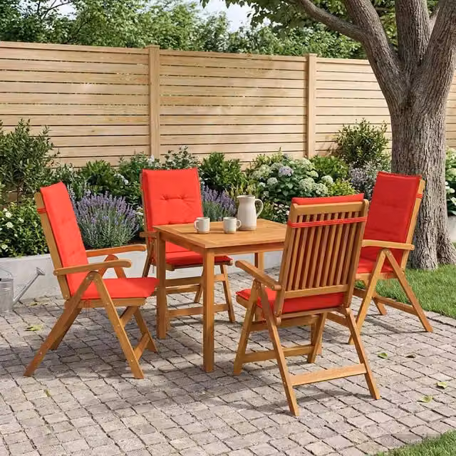 Set da pranzo da giardino 5 pezzi 4-Posti Rosso 3434600