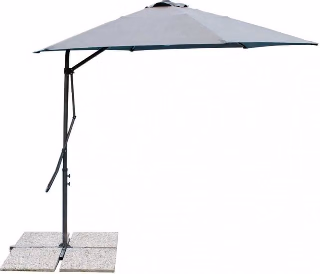 Ombrellone a braccio Cosma Zenith grigio in poliestere e acciaio Ø 300 cm – 1