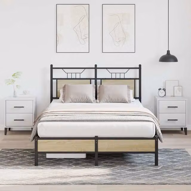 Struttura Letto Design Mania in Rovere Sonoma e Truciolato, L 120 x P 200 cm
