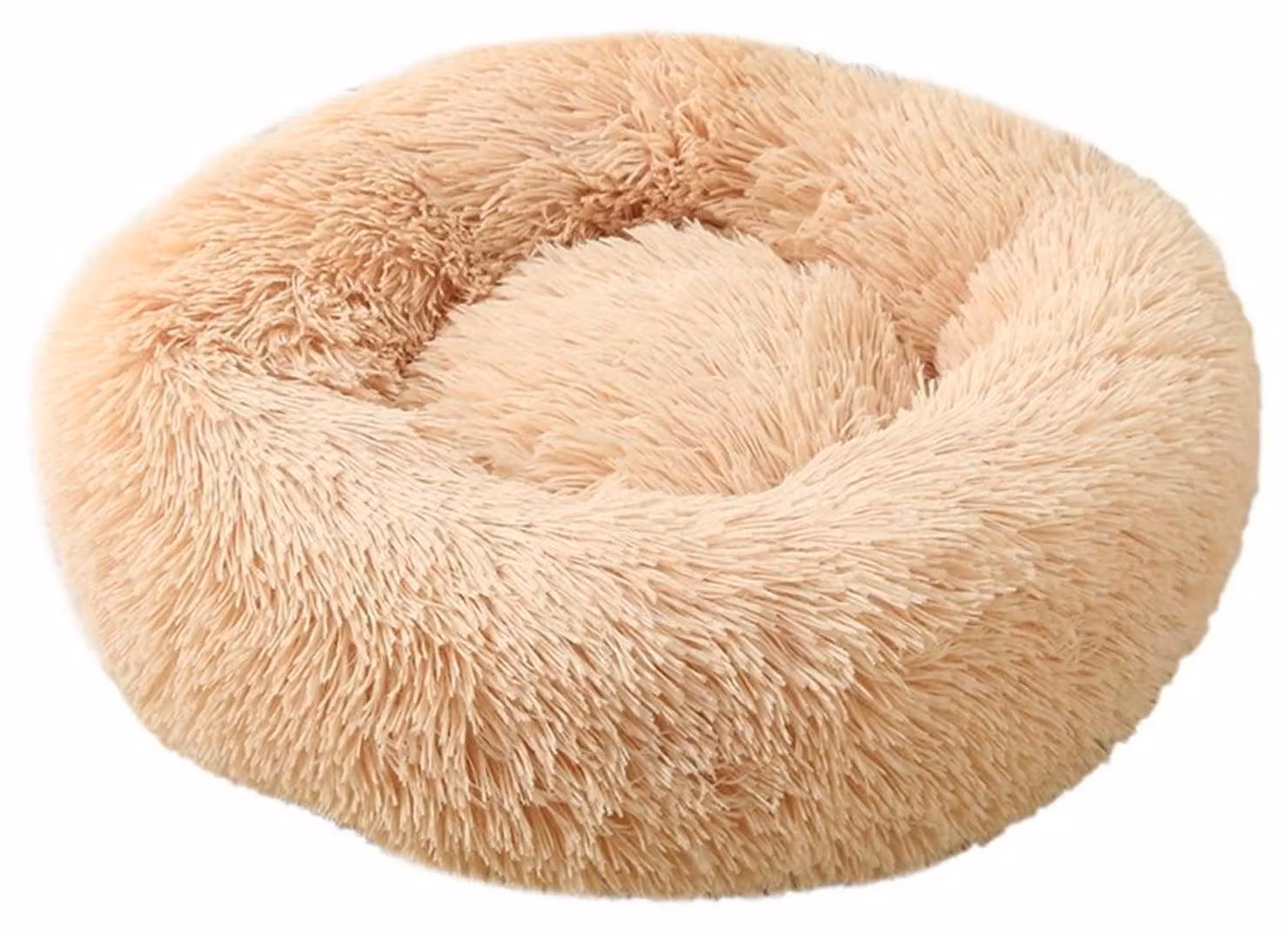 Cuccia per cani, cuccia per gatti, morbida, rotonda, in peluche, 90 cm, color oro