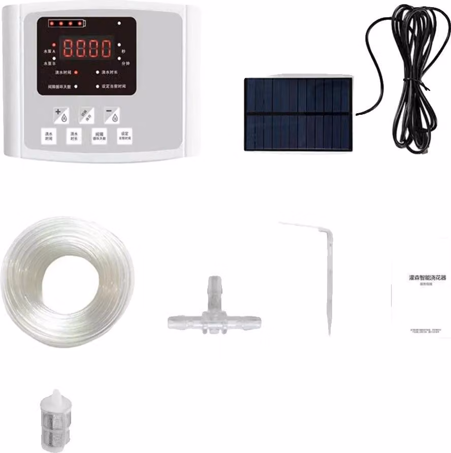Sistema di irrigazione a goccia, a energia solare, timer programmabile, grigio Pompa singola 10m