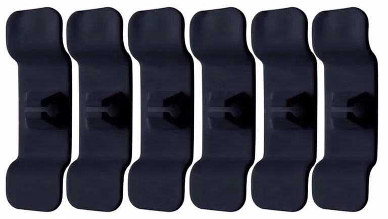 Organizzatori di cavi, plastica resistente, design semplice con sistema a clip, colore nero, confezione da 6 pezzi