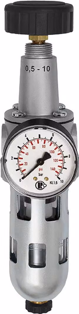 Filtro regolatore Riegler "Standard", contenitore in PC e gabbia di protezione, BG 1, G 1/4