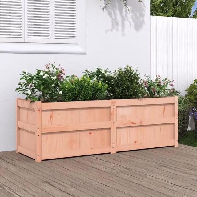 Fioriera da giardino ornamentale vidaXL in legno marrone L: 150 cm, P: 50 cm, H: 50 cm – 1