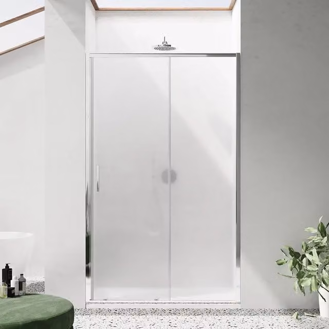 Porta doccia 130cm profili slim cromati vetro 6mm opaco h190 | Portofino
