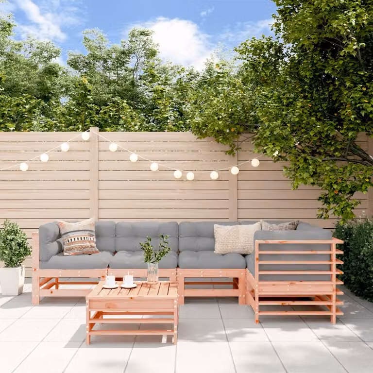Maison Exclusive - Set da giardino da 6 pezzi con cuscini, in legno massello di douglasia