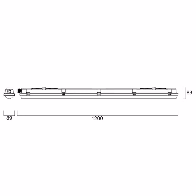 Sylvania Lampada convessa a LED RESISTO, grigio chiaro, 120 cm, 34 W, 840 IP66 RESISTO, Alluminio / Grigio / Zincato, Plastica, Plafoniera