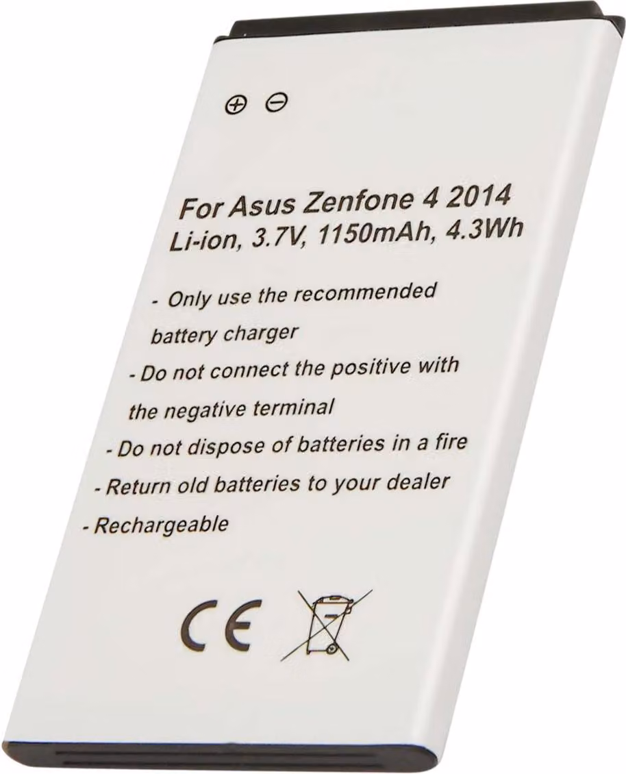 Avizar, batteria di ricambio per Asus Zenfone 4 Li-Ion 3.7V 1150mAh 4.3Wh, Bianco