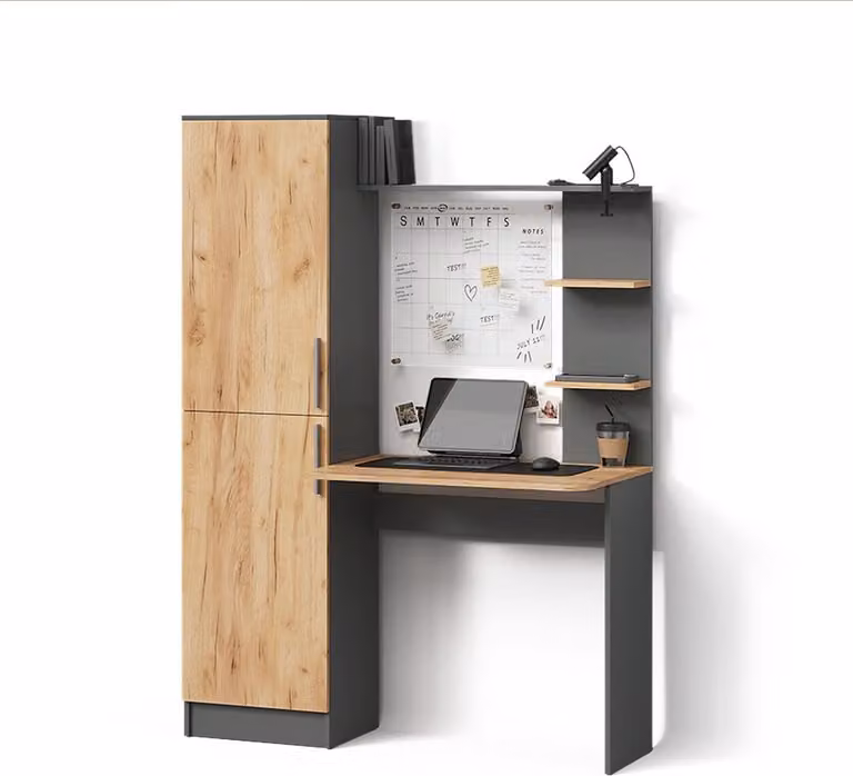 Scrivania Livinity Rina Antracite/Rovere dorato 122.9 x 168 cm, Model 57373