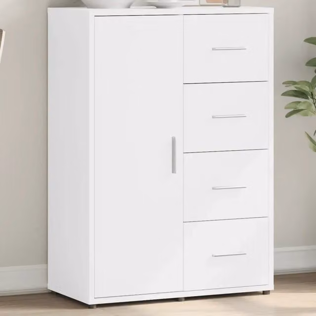 Credenza moderna bianca a parete vidaXL L: 60 cm, P: 31 cm, H: 84 cm