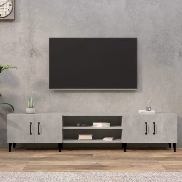 Mobile Porta TV Grigio Cemento 180x31,5x40 cm Legno Multistrato 816268