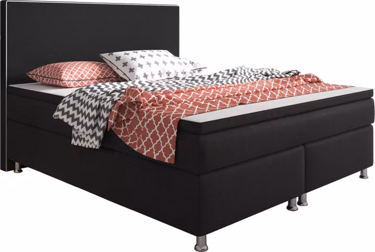Inter Handels Letto boxspring king size, 180x200, nero