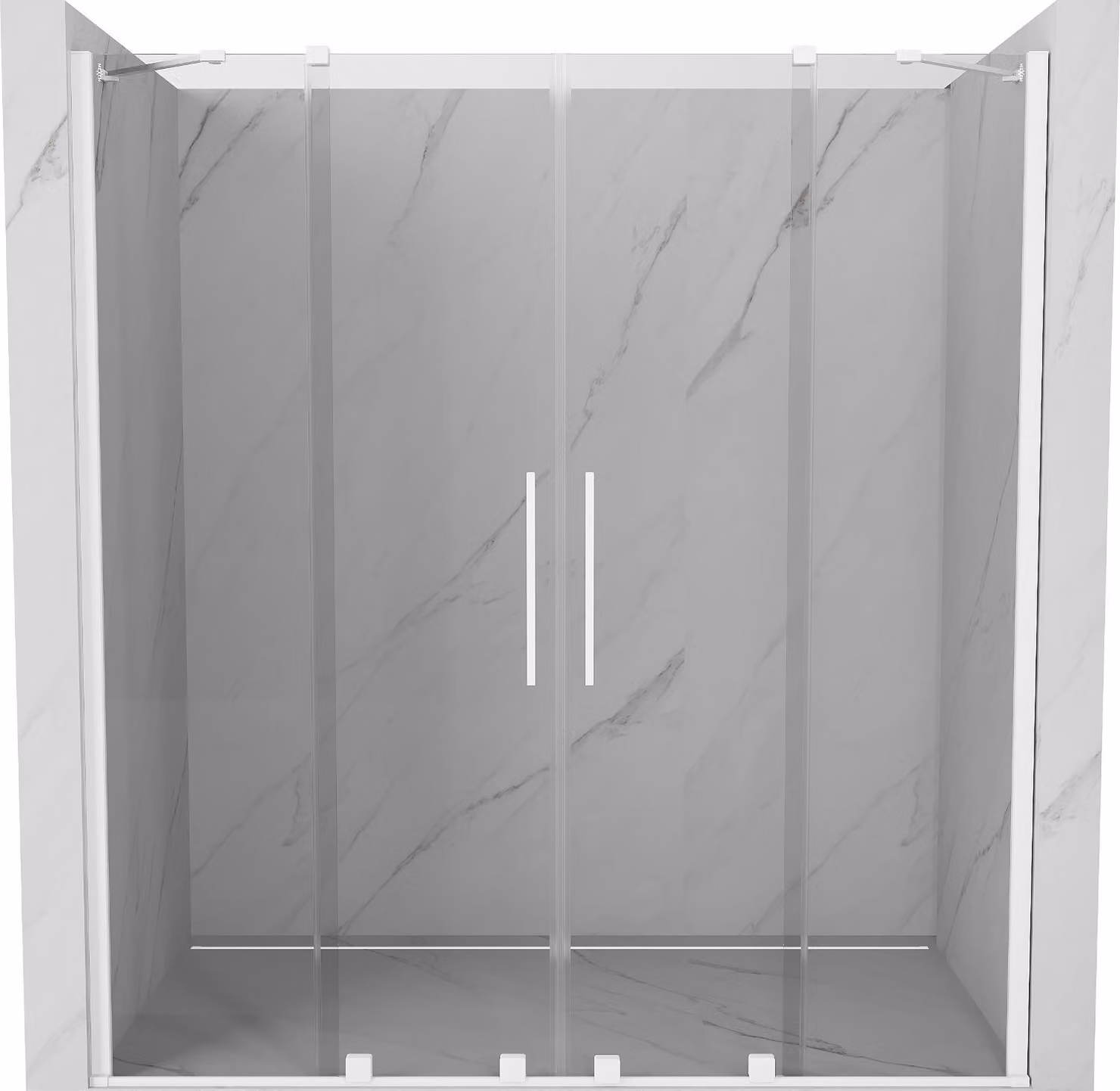 Mexen Velar Duo porte doccia scorrevoli 180 cm, trasparente, bianco - 871-180-000-02-20