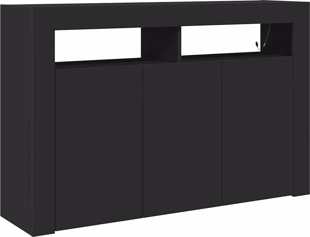 Credenza Nero 116 x 30 x 75 cm Legno multistrato