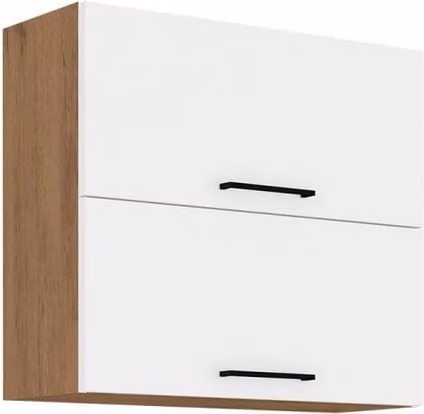 Mobile cucina superiore 80 cm ZHILAN - rovere lancelot / bianco lucido