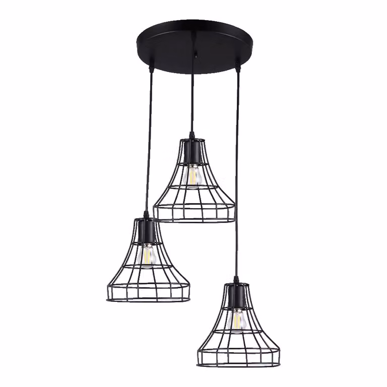Lampada a sospensione RIANO 3xE27/40W in metallo nero L: 35cm L: 35cm H: 77cm dimmerabile