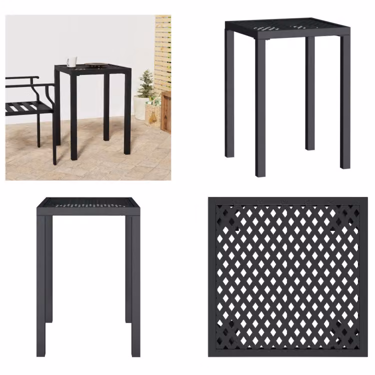 vidaXL Tavolo da giardino antracite 50x50x72 cm in acciaio - Tavolo da giardino - Tavoli da giardino - Tavolo da esterno - Tavolo da patio