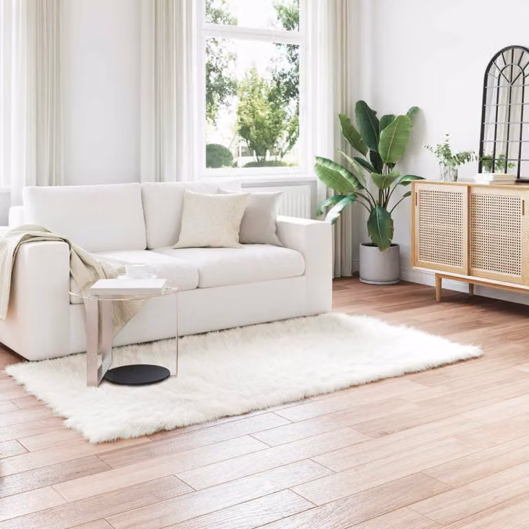 Tappeto moderno vidaXL in poliestere bianco, L 100 cm x P 200 cm