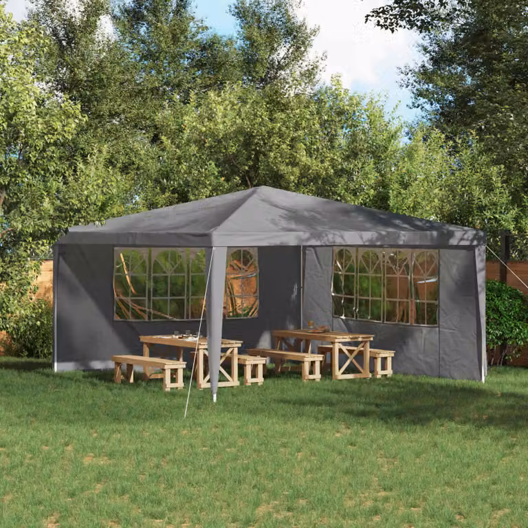 Set di 2 pareti per tenda da festa vidaXL, Grigio Chiaro, L: 400 cm, H: 195 cm
