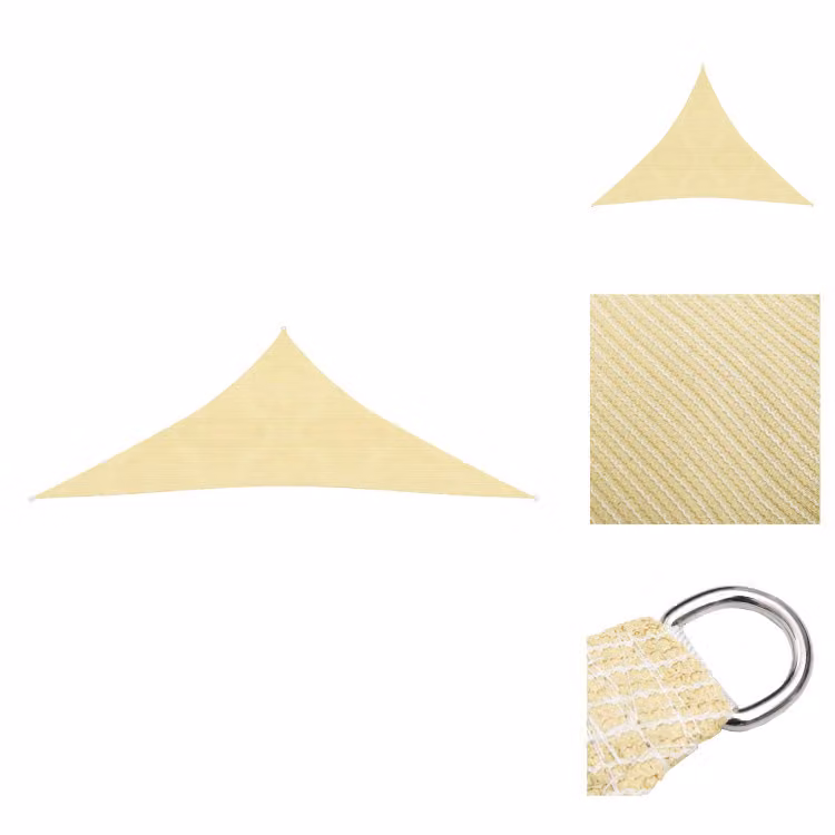 vidaXL Tenda da sole HDPE triangolare 3,6x3,6x3,6 m Beige - Ombrelloni e tende da sole