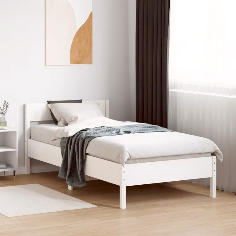 Letto in legno massello di pino bianco vidaXL con doghe fisse L: 190 cm, P: 80 cm, H: 80,5 cm