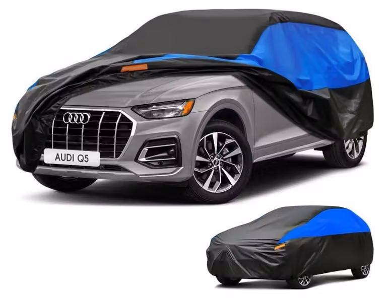 Copertura impermeabile e traspirante per auto, adatta ai modelli Audi Q5 (2008-2024), disponibile nei colori nero e blu