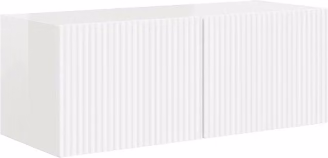 Mobile TV da parete moderno con ripiani stoccaggio minimalista soggiorno 78,5 x 31 x 29,5 cm in legno multistrato bianco lucido 02_0054907