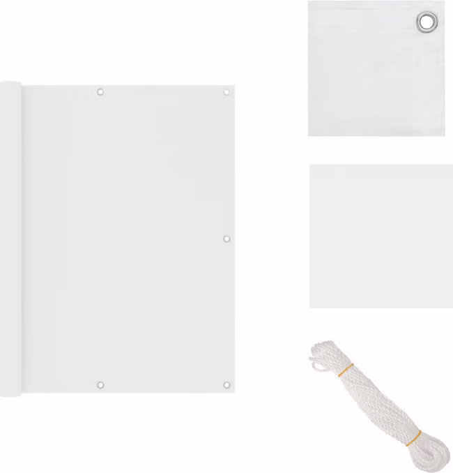 vidaXL Schermo privacy per balcone bianco 120x500 cm Tessuto Oxford - Ombrelloni e tende da sole