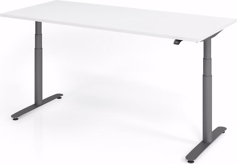 Scrivania Hammerbacher con base a T elettrica - 180 x 80 x 63-167 cm regolabile in altezza.