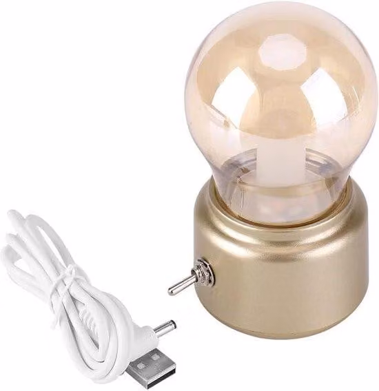Lampada da notte a LED - Lampada USB in stile retrò di tendenza - Lampada per sala da pranzo e camera da letto
