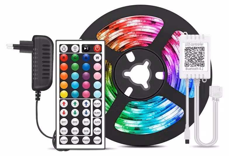Strisce LED - Strisce LED intelligenti - Controllo tramite app - Cambio colore RGB - Sincronizzazione con la musica - SMD5050 - 12 V - 5 metri