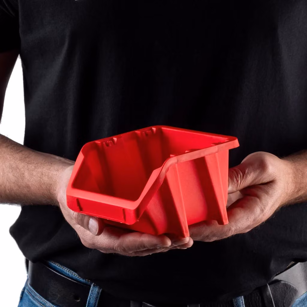 Vassoio organizer in plastica KADAX rosso per officina, L/P/H: 14,4 x 11,8 x 8,4 cm – 2