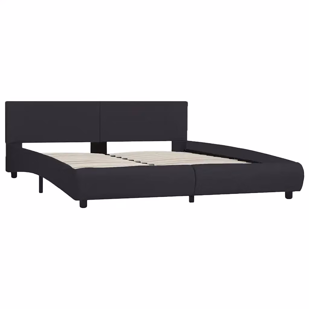 Giroletto vidaXL in similpelle nero con illuminazione LED sottostante e porta USB, L/P: 160 x 200 cm – 2